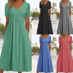 【50% OFF】【S-5XL】Elegantna jednobojna ležerna midi haljina