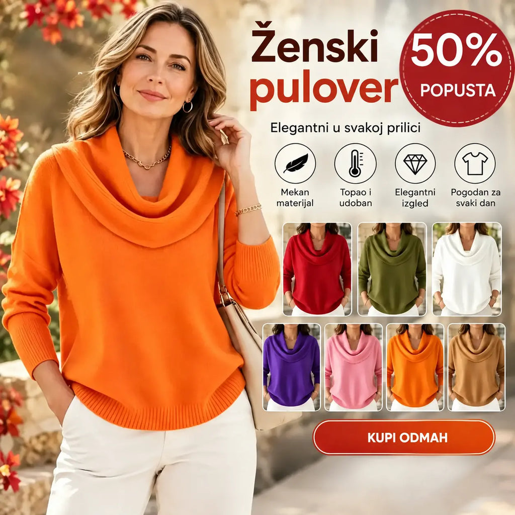 🔥【S-3XL】 2026. Jesen/Zima Novi jednobojni džemper dugih rukava s elegantnim izrezom
