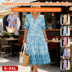 💃【S-3XL】Ženska haljina s V-izrezom i cvjetnim printom, elegantna i prozračna