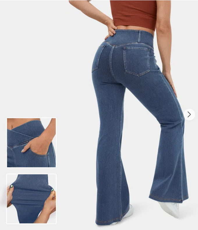 👖【XS-4XL】Novi modni traperice visokog struka, uskog kroja i zvonastog kroja, podižu bokove i vizualno učvršćuju figuru