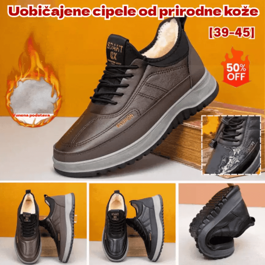 ⛄🔥【39-45】2026 Muške zimske ležerne sportske cipele, prava koža, vodootporne, mekani potplat i baršun