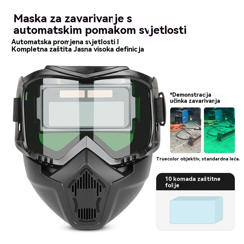🔥【Snižena cijena – 50% popusta!】😎Potpuno automatska maska za zavarivanje s promjenjivom svjetlošću i zaštitnom maskom za zavarivače