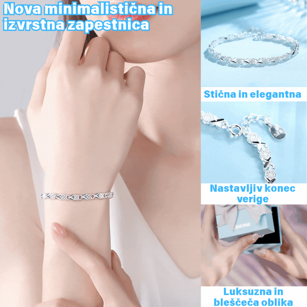 🎁【 Kupi 1, dobiješ 1 gratis!】💖🍀Nova moderna ženska narukvica od srebra 925 s djetelinom s četiri lista