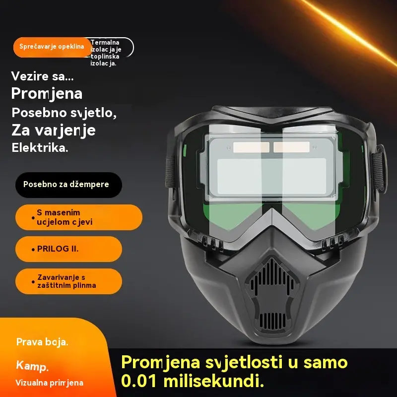 🔥【Snižena cijena – 50% popusta!】😎Potpuno automatska maska za zavarivanje s promjenjivom svjetlošću i zaštitnom maskom za zavarivače