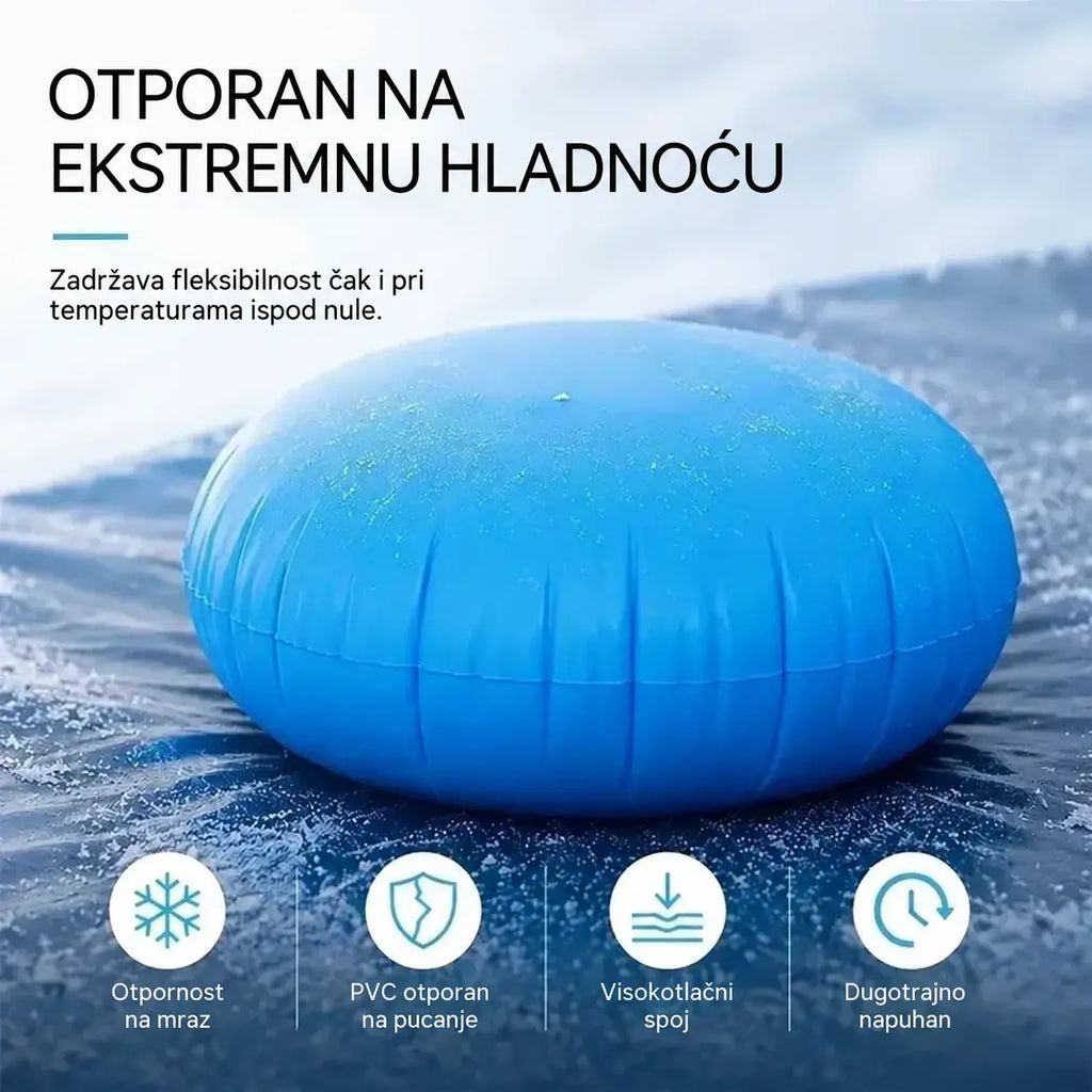 ❄️Napuhani jastuk za bazen — štiti konstrukciju od pritiska leda i pomaže odvoditi vodu i snijeg