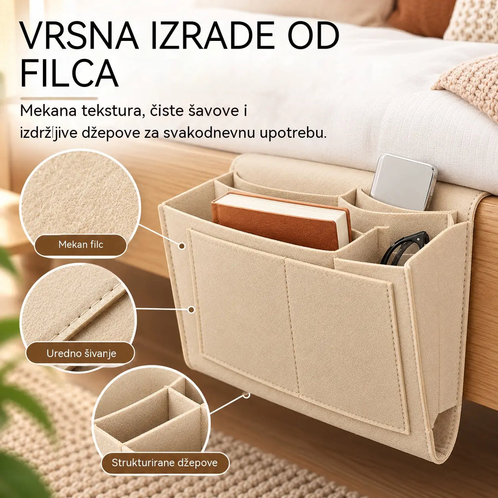 🔥Akcija – 50% popusta! 🛏️Viseći organizator za krevet: sve što ti treba nadohvat ruke
