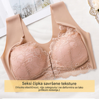 🔥Bestseller – Set od 5 komada😍【40-110KG】Ženski grudnjak s prednjim kopčanjem, izvrstan efekt podizanja i oblikovanja, s elegantnim čipkastim dizajnom