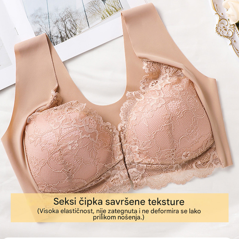 🔥Bestseller – Set od 5 komada😍【40-110KG】Ženski grudnjak s prednjim kopčanjem, izvrstan efekt podizanja i oblikovanja, s elegantnim čipkastim dizajnom