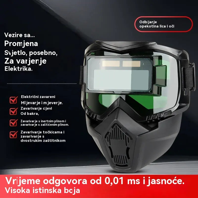 🔥【Snižena cijena – 50% popusta!】😎Potpuno automatska maska za zavarivanje s promjenjivom svjetlošću i zaštitnom maskom za zavarivače