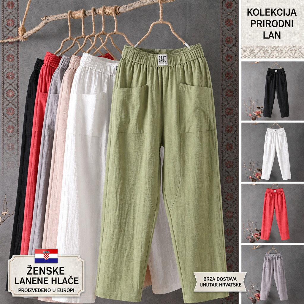 【M-4XL】Ženske ljetne svakodnevne hlače od pamuka i lana, lagane, prozračne i udobne