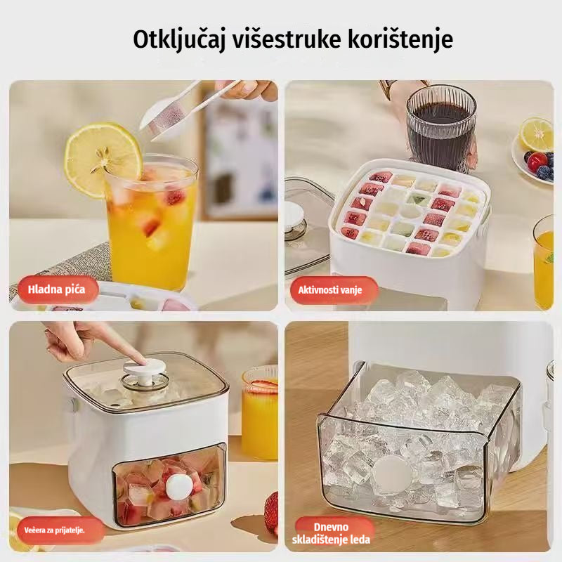 💥Prodaja je premašila 50.000! 🥤🧊 50% popusta! Ledomat s funkcijom pohrane leda: proizvodi 48 kockica leda odjednom, poklopac protiv curenja