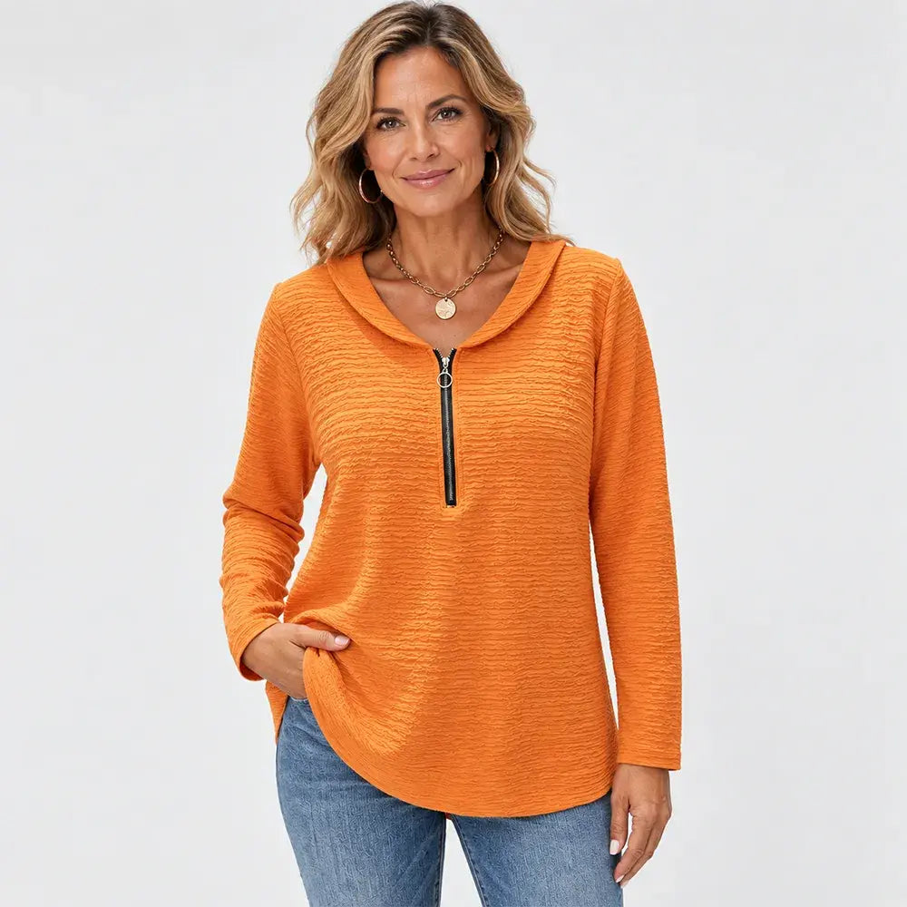 🔥Novo! Sada upola cijene!【S–5XL / 5 boja】Jednobojni top s ovratnikom tipa „Peter Pan”– savršen za slojevito odijevanje ili samostalno nošenje