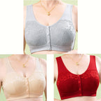 🔥【Set od 3 dijela】【40-100kg】Ženski čipkasti grudnjak bez žice, udobna kopča naprijed